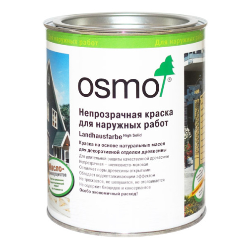 Непрозрачная краска для наружных работ OSMO Landhausfarbe (2204 Слоновая кость, 0.75 л)